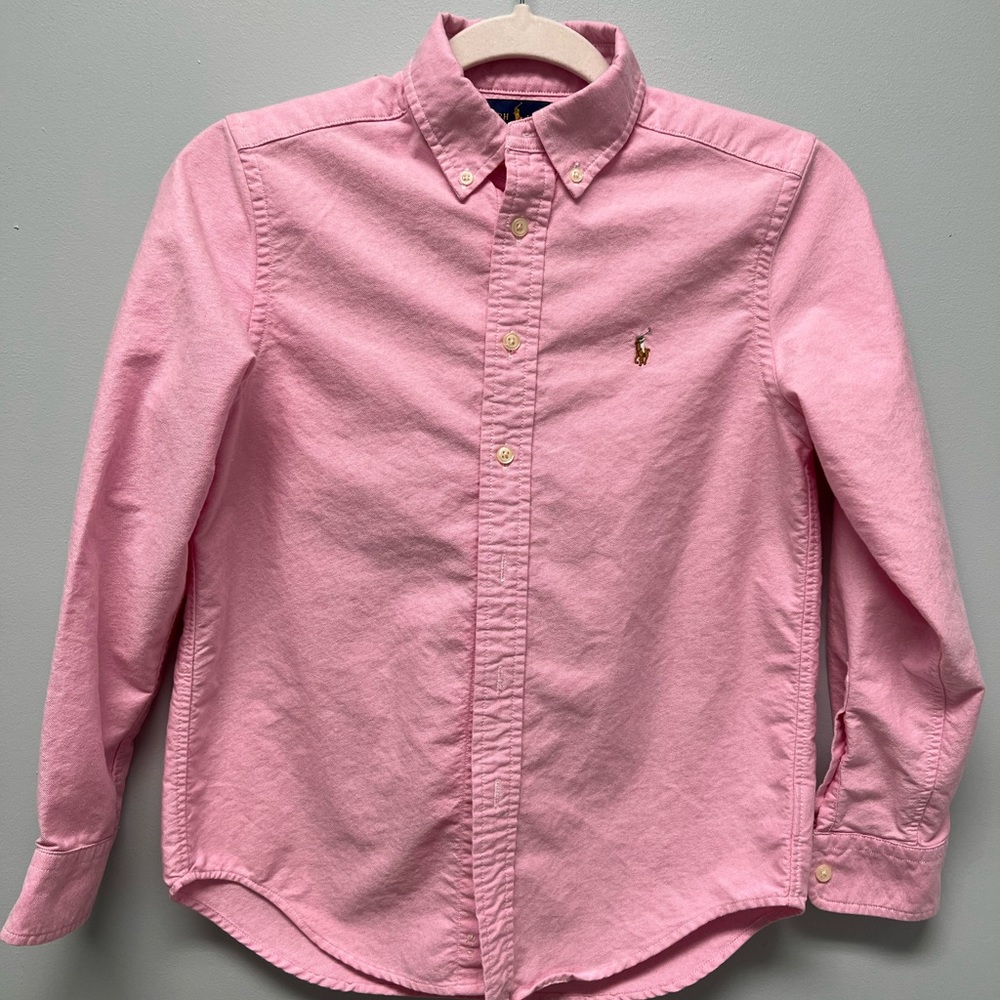 Ralph Lauren Boys Solid Long Sleeve Oxford Shirt Size M (10-12)